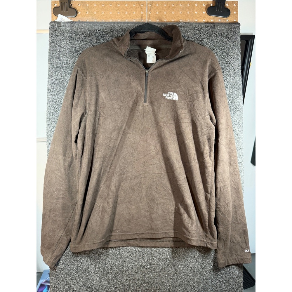 The North Face Fleece Pullover Mens Small Brown TKA 100 Quarter Zip